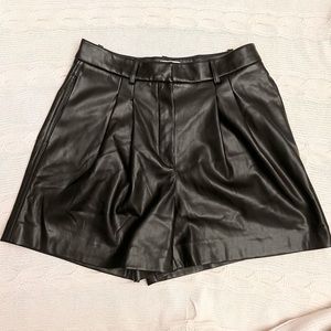 NWT Mango Faux Leather Shorts